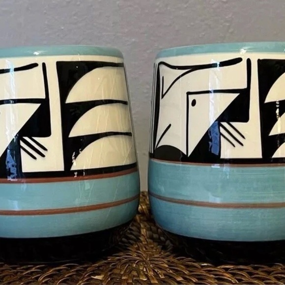 Other - Ute mountain tribe handcrafted pottery mugs set of 2 signed and marked